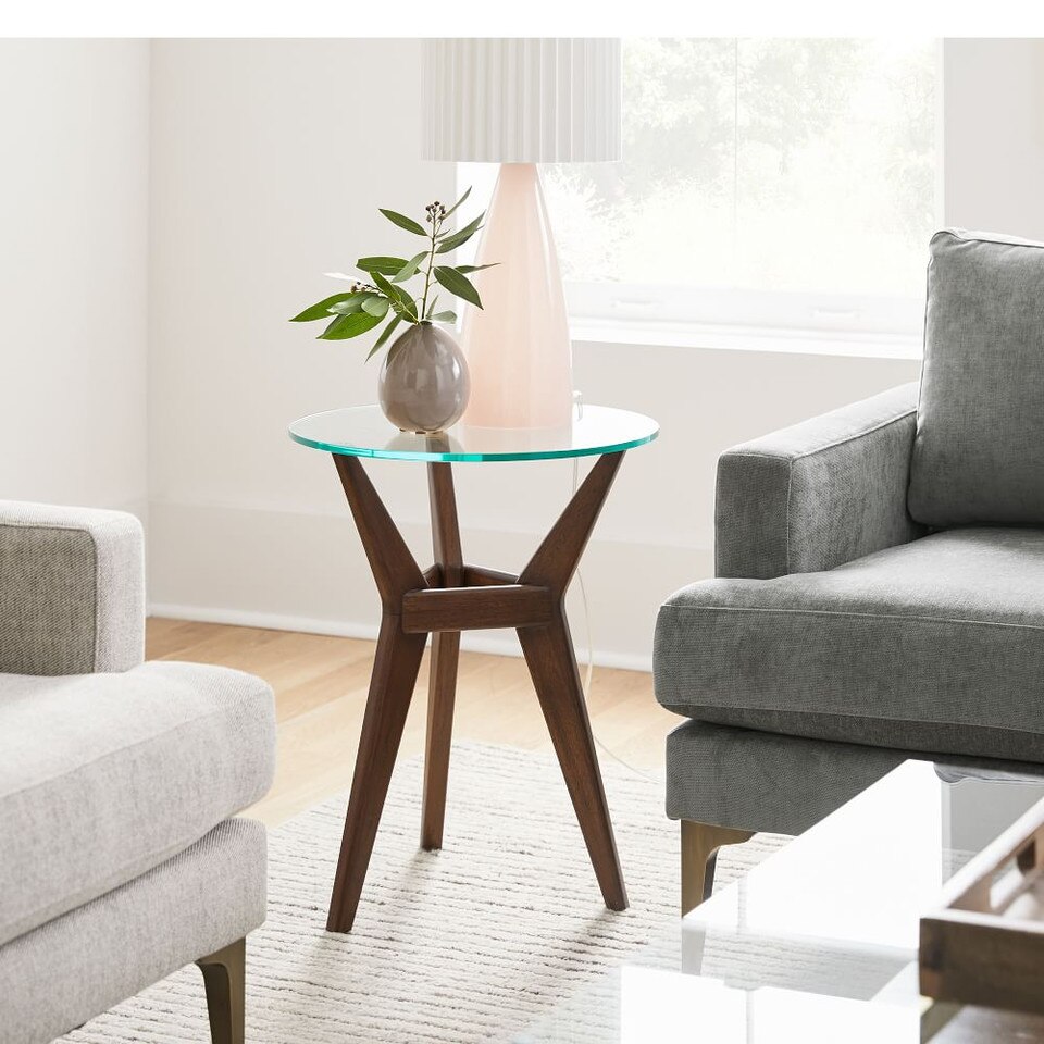 Jensen Round Side Table - Glass | West Elm UK